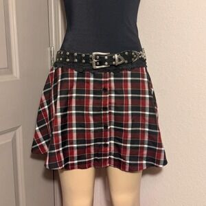 Gypsy Warrior red, maroon, and black skirt with buttons!
